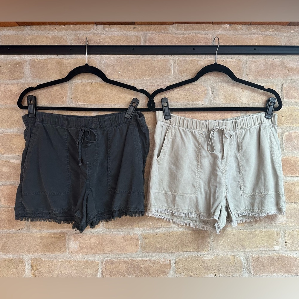 2 Pairs of Bella Dahl Fringe Shorts, Size Medium